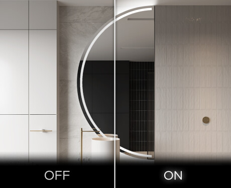 Elegant LED Halvmåne Speil - For Bad D223 #3