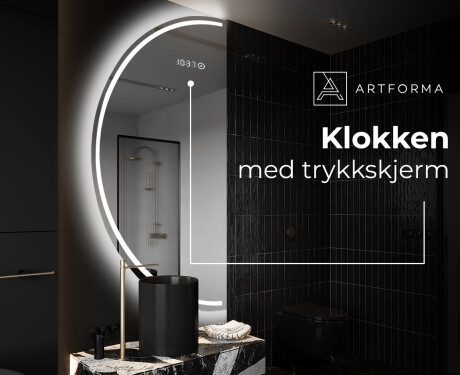 Elegant LED Halvmåne Speil - For Bad D223 #7