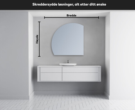 Elegant LED Halvmåne Speil - For Bad X221 #4