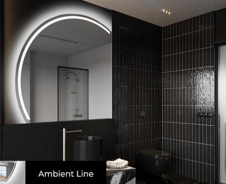 Elegant LED Halvmåne Speil - For Bad X223