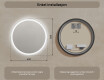 Rundt Speil Til Bad Med Lys 60cm med kaldt LED-lys 7000K, varmt lys 3000K eller nøytralt lys 4500K #7