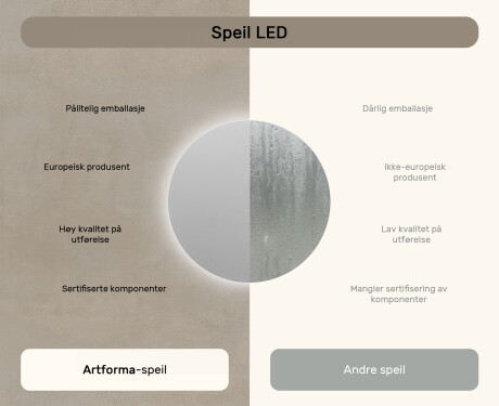 Rundt Speil Til Bad Med Lys 80cm med kaldt LED-lys 7000K, varmt lys 3000K eller nøytralt lys 4500K #6