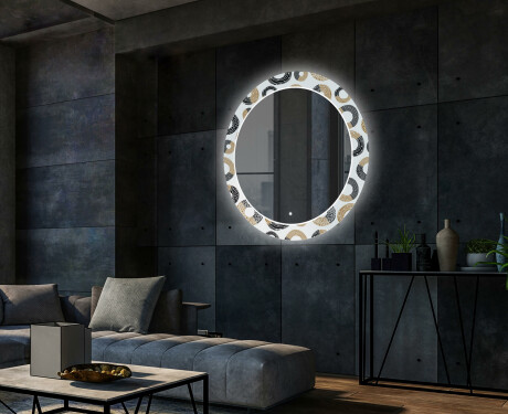 Rundt Dekorativt Speil Med LED-belysning Til Stue - Donuts #2