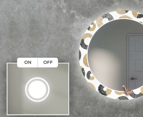 Rundt Dekorativt Speil Med LED-belysning Til Stue - Donuts #4