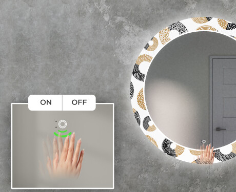 Rundt Dekorativt Speil Med LED-belysning Til Stue - Donuts #5