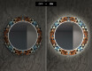 Rundt Dekorativt Speil Med LED-belysning Til Stue - Color Triangles #7