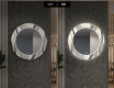 Rundt Dekorativt Speil Med LED-belysning Til Spisestue - Waves #7