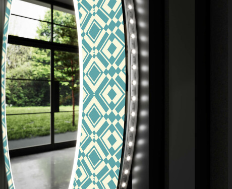 Et Rundt Dekorativt Speil Med Led-belysning Til Barnerom - Abstract Seamless #11
