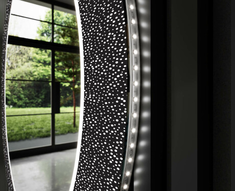Et Rundt Dekorativt Speil Med Led-belysning Til Barnerom - Dotts #11