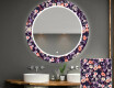 Et Rundt Dekorativt Speil Med Led-belysning Til Barnerom - Elegant Flowers