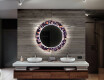 Et Rundt Dekorativt Speil Med Led-belysning Til Barnerom - Elegant Flowers #12