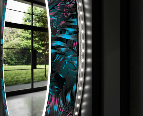Et Rundt Dekorativt Speil Med Led-belysning Til Barnerom - Fluo Tropic #11