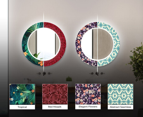 Et Rundt Dekorativt Speil Med Led-belysning Til Barnerom - Golden Lines #6