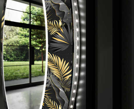 Et Rundt Dekorativt Speil Med Led-belysning Til Barnerom - Goldy Palm #11