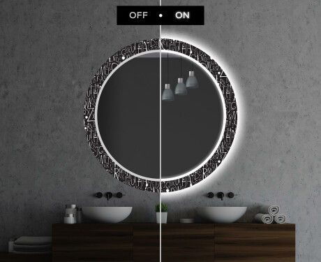Et Rundt Dekorativt Speil Med Led-belysning Til Barnerom - Ghotic #7