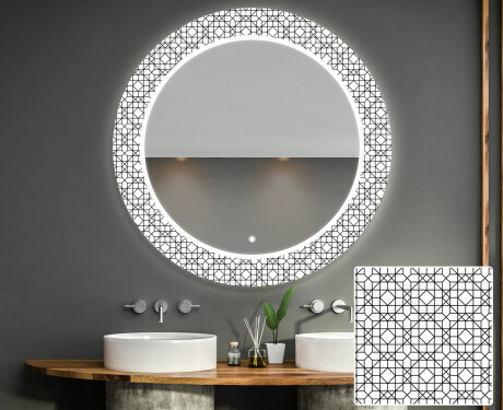 Et Rundt Dekorativt Speil Med Led-belysning Til Barnerom - Industrial