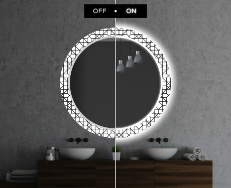 Et Rundt Dekorativt Speil Med Led-belysning Til Barnerom - Industrial #7