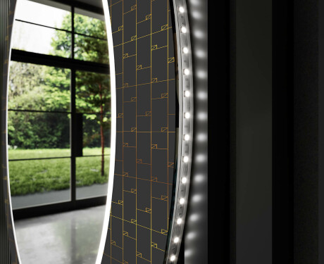 Et Rundt Dekorativt Speil Med Led-belysning Til Barnerom - Microcircuit #11
