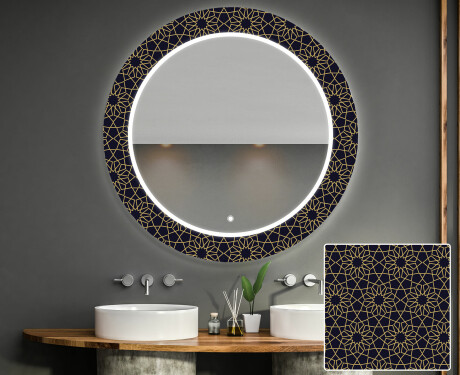 Et Rundt Dekorativt Speil Med Led-belysning Til Barnerom - Ornament