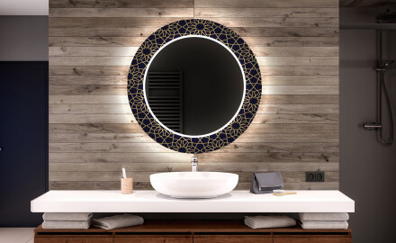 Et Rundt Dekorativt Speil Med Led-belysning Til Barnerom - Ornament
