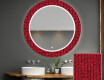 Et Rundt Dekorativt Speil Med Led-belysning Til Barnerom - Red Mosaic