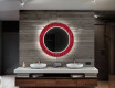 Et Rundt Dekorativt Speil Med Led-belysning Til Barnerom - Red Mosaic #12
