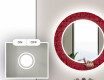 Et Rundt Dekorativt Speil Med Led-belysning Til Barnerom - Red Mosaic #4