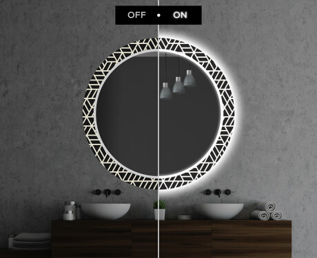 Et Rundt Dekorativt Speil Med Led-belysning Til Barnerom - Triangless #7
