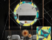 Rundt Dekorativt Speil Med LED-belysning Til Spisestue - Abstract Geometric