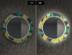 Rundt Dekorativt Speil Med LED-belysning Til Spisestue - Abstract Geometric #7