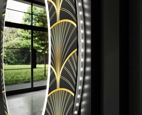 Rundt Dekorativt Speil Med LED-belysning Til Spisestue - Art Deco #11