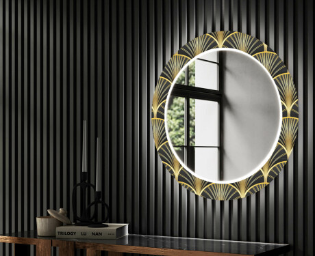 Rundt Dekorativt Speil Med LED-belysning Til Spisestue - Art Deco #2