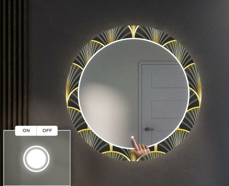 Rundt Dekorativt Speil Med LED-belysning Til Spisestue - Art Deco #4
