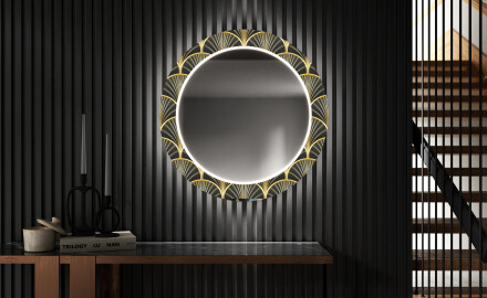Rundt Dekorativt Speil Med LED-belysning Til Spisestue - Art Deco