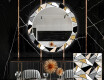 Rundt Dekorativt Speil Med LED-belysning Til Spisestue - Marble Pattern #1