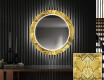 Rundt Dekorativt Speil Med LED-belysning Til Spisestue - Gold Triangles #1