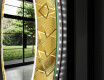 Rundt Dekorativt Speil Med LED-belysning Til Spisestue - Gold Triangles #11