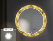 Rundt Dekorativt Speil Med LED-belysning Til Spisestue - Gold Triangles #4
