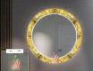 Rundt Dekorativt Speil Med LED-belysning Til Spisestue - Gold Triangles #5