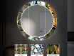 Rundt Dekorativt Speil Med LED-belysning Til Spisestue - Gold Triangles #6