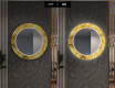 Rundt Dekorativt Speil Med LED-belysning Til Spisestue - Gold Triangles #7