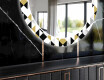 Rundt Dekorativt Speil Med LED-belysning Til Spisestue - Geometric Patterns #11