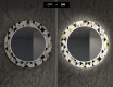 Rundt Dekorativt Speil Med LED-belysning Til Spisestue - Geometric Patterns #7