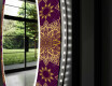 Rundt Dekorativt Speil Med LED-belysning Til Stue - Gold Mandala #11