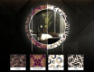 Rundt Dekorativt Speil Med LED-belysning Til Stue - Gold Mandala #6