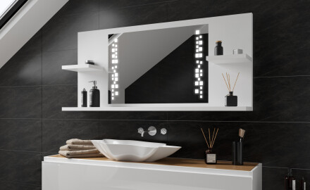 Belyst Spejl Med Hylder LED L38