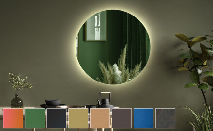 Runde dekorativt speil på vegg L175