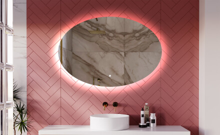 Ovale dekorativt speil på vegg L178