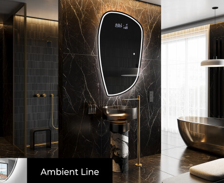 LED-badsspeil med uregelmessig form I223