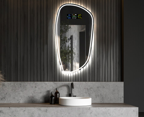 Asymmetrisk speil med LED lys I223 #6